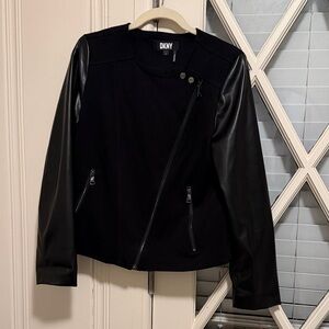 DKNY Black Leather Women's Jacket